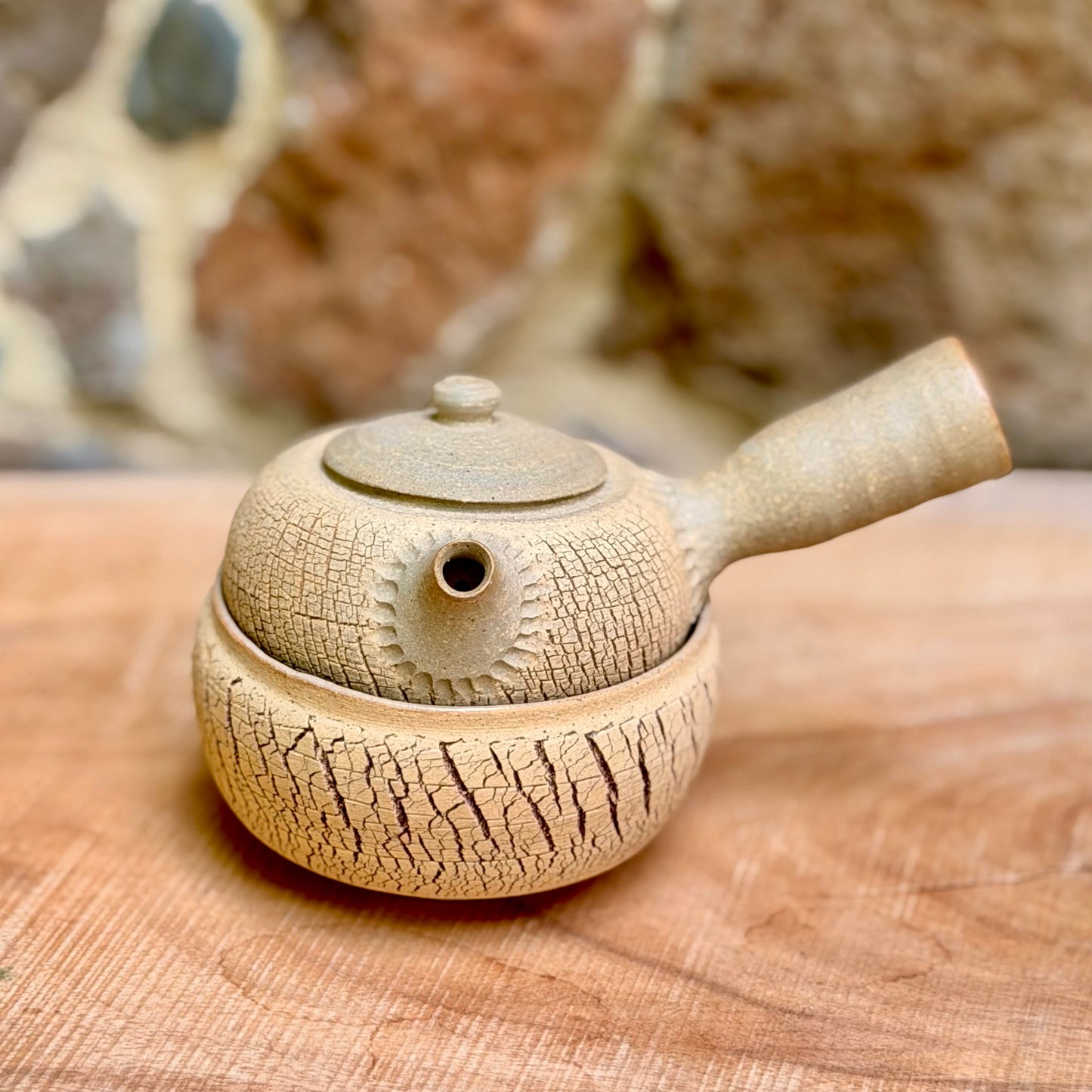 Mini set bark texture side-handle & bowl